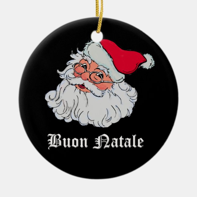 Italian Santa Claus #2 Ceramic Ornament (Front)