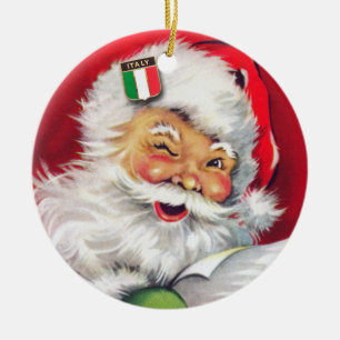 Italian Santa, Italian Christmas, Italy Ceramic Ornament