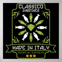 Italian Sardine Art Print Kitchen Gift