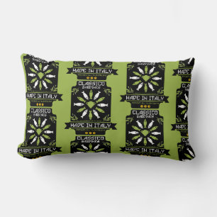 Italian Sardine Art Print Kitchen Gift Lumbar Pillow