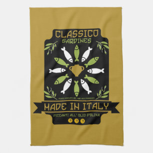 Italian Sardines Art Print Kitchen Gift Towel