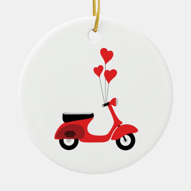 Italian Scooter Ceramic Ornament (Front)