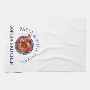 Italian Seafood Pasta Kitchen Towel
