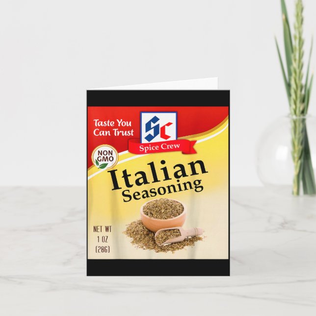 Italian Seasoning Condiment Costume Holiday Sce Co Card (Front)