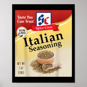 Italian Seasoning Condiment Costume Holiday Spice  Poster