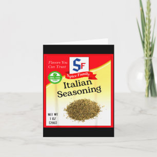 Italian Seasoning Sce Group Costume Family Matchin Card