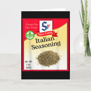 Italian Seasoning Spice Group Costume Family Match Card