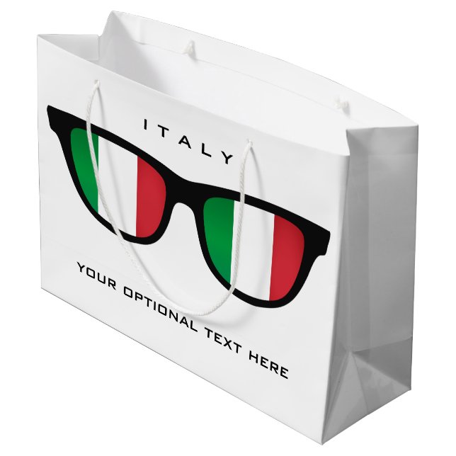 Italian Shades custom text & colour gift bag (Back Angled)