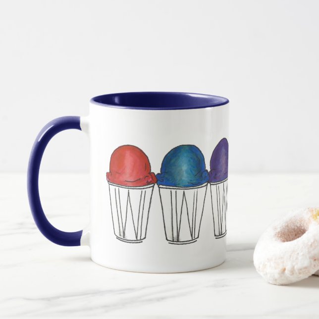 Italian Shaved Ice Summer Snocone Sno Cone Sweets Mug (With Donut)