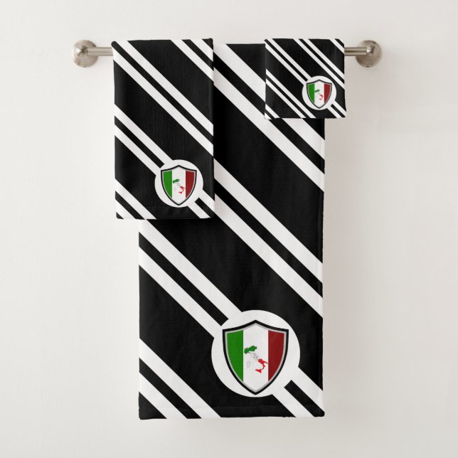 Italian shield flag bath towel set (Insitu)