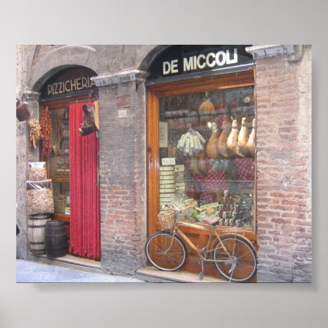 Italian Shop with a Bike Poster (Front)