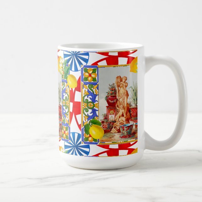 Italian, Sicilian art. maiolica, tiles, baroque ar Coffee Mug (Right)