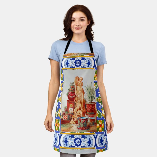 Italian,Sicilian art,maiolica,tiles,baroque art  Apron (Worn)