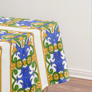 Italian,Sicilian art,majolica pattern     Tablecloth