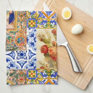 Italian,Sicilian,holy Mary,Virgin Mary,maiolica Ki Kitchen Towel