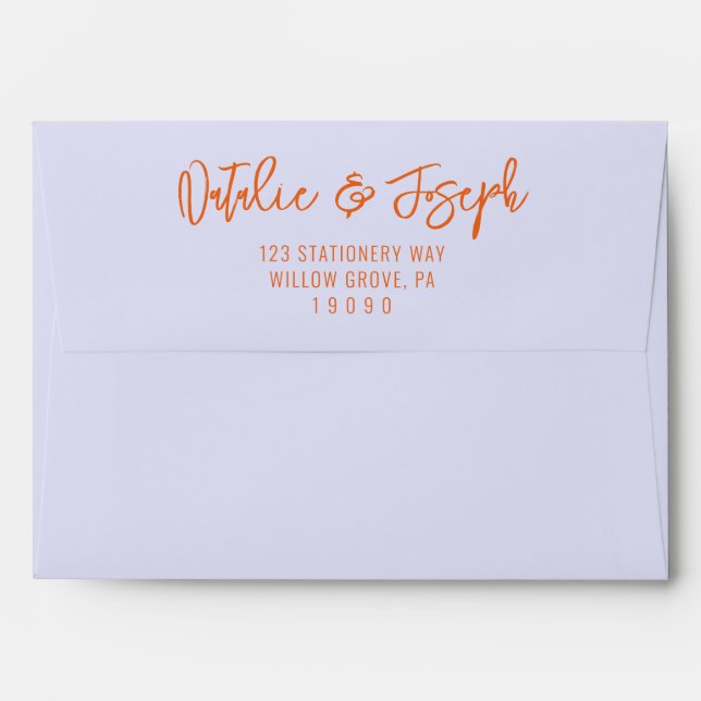 Italian Sky Blue Fun Handwritten Retro Wedding Envelope (Back (Top Flap))
