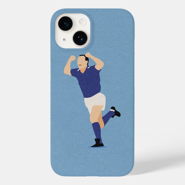 Italian Soccer Legend Schillaci Blue Background Case-Mate iPhone Case (Back)