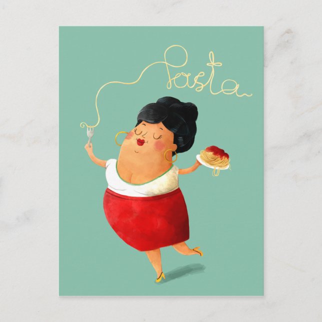 Italian Spaghetti Pasta Lover Postcard (Front)