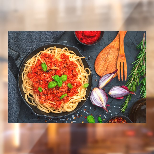 Italian Spaghetti Tomato Meat Sauce Basil Window Cling (Sheet 2)