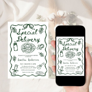 Italian Special Delivery Whimsical Baby Shower  Invitation