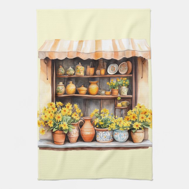 Italian Spring Clipart Kitchen Towel (Vertical)