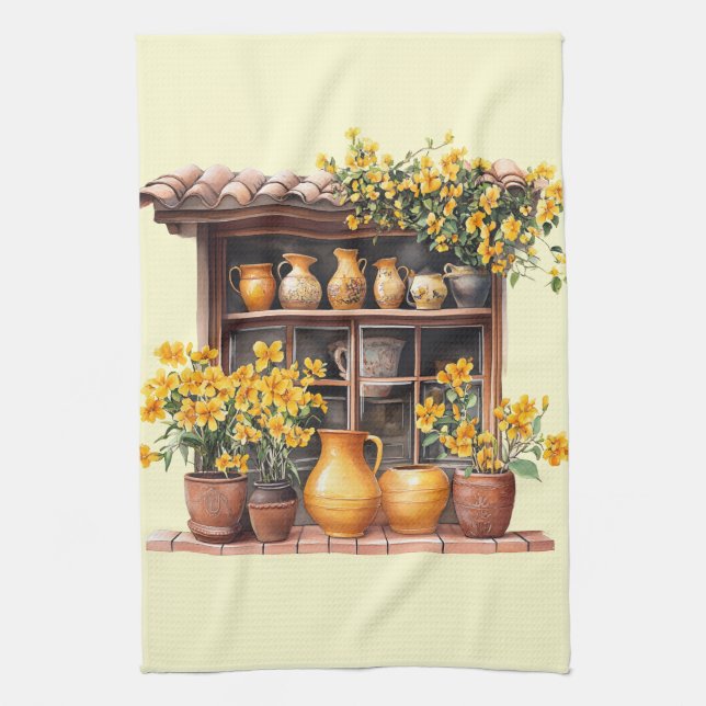 Italian Spring Clipart Kitchen Towel (Vertical)