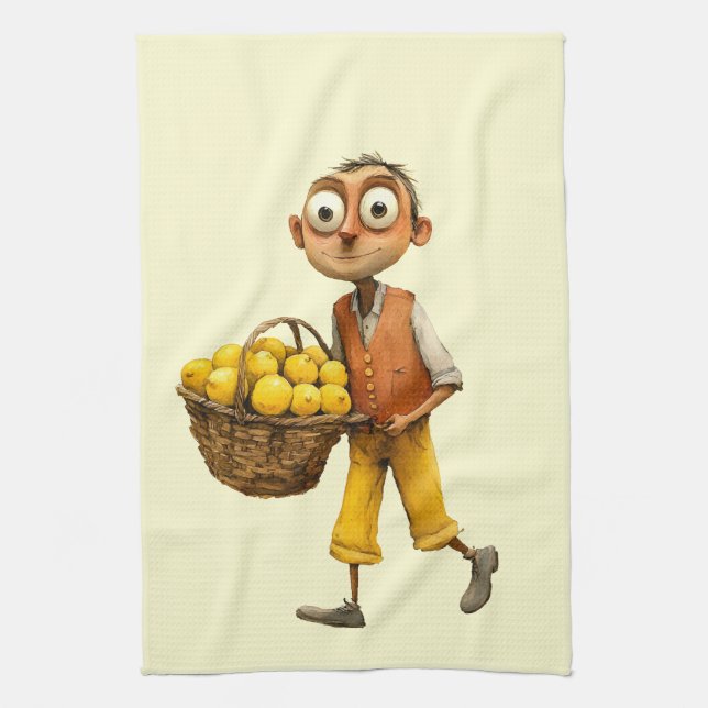 Italian Spring Clipart Kitchen Towel (Vertical)