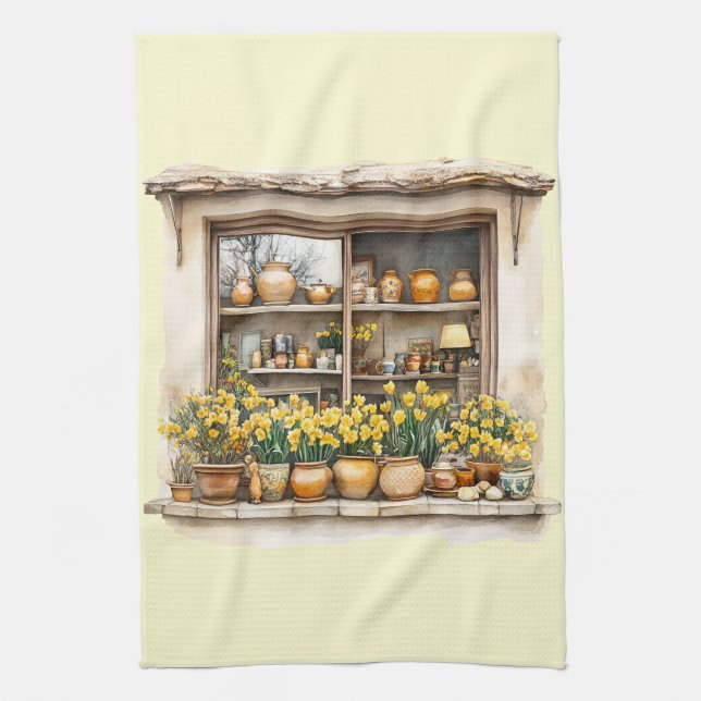Italian Spring Clipart Kitchen Towel (Vertical)
