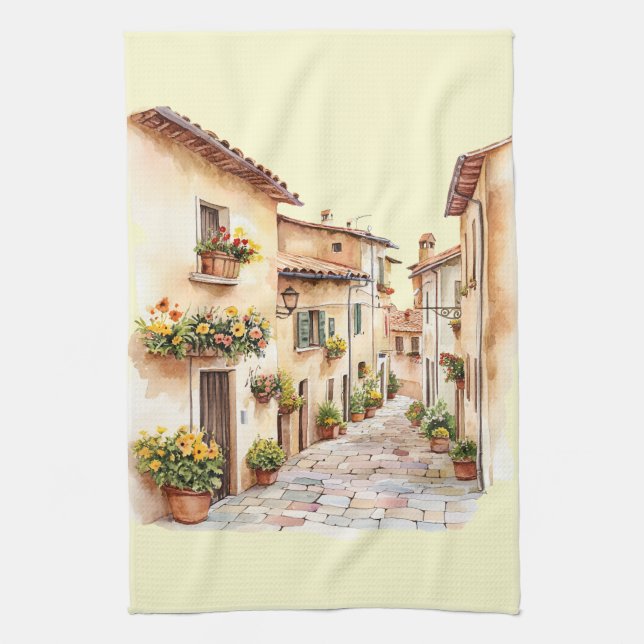 Italian Spring Clipart Kitchen Towel (Vertical)