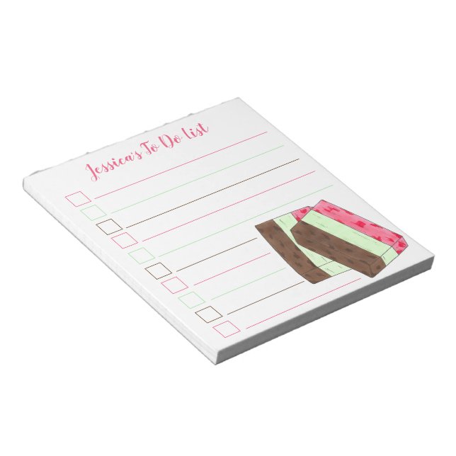 Italian Spumoni Ice Cream Personalized To Do List Notepad (Angled)