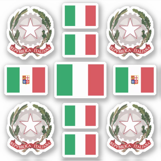 Italian state symbols / coat of arms and flag (Front)