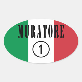 Italian Stonemasons : Muratore Numero Uno Oval Sticker