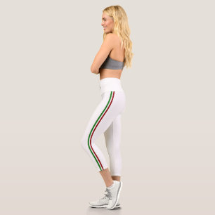 Italian stripes flag capri leggings