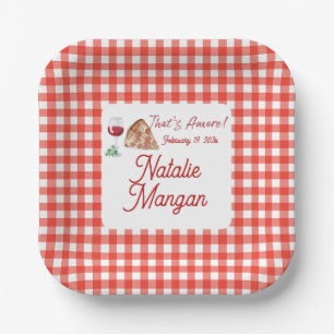 Italian Style Amore 2 Bridal Shower Paper Plate