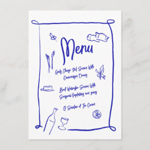 Italian Style Hand Drawn Scribble Party Menu