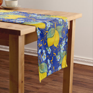 Italian style lemons short table runner