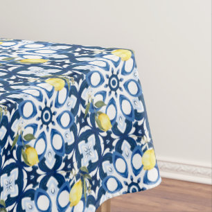 Italian style,mediterranean,majolica,lemon, tablecloth