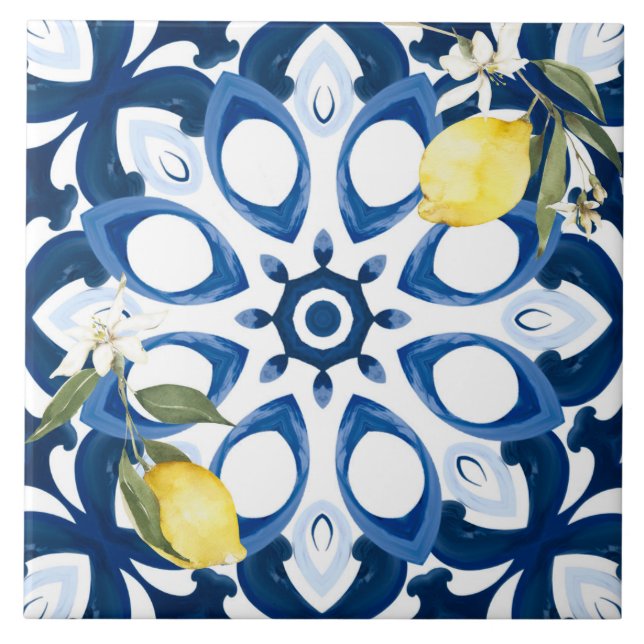 Italian style,mediterranean,majolica,lemon, tile (Front)