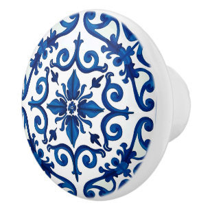 Italian style,Mediterranean,mosaic,blue, Ceramic Knob