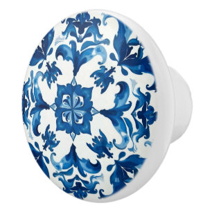 Italian style,Mediterranean,mosaic,blue, Ceramic Knob