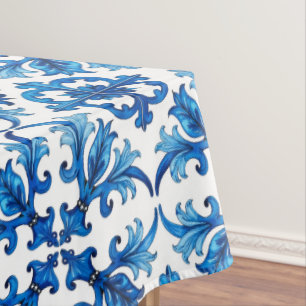 Italian style,Mediterranean,mosaic,blue, Tablecloth