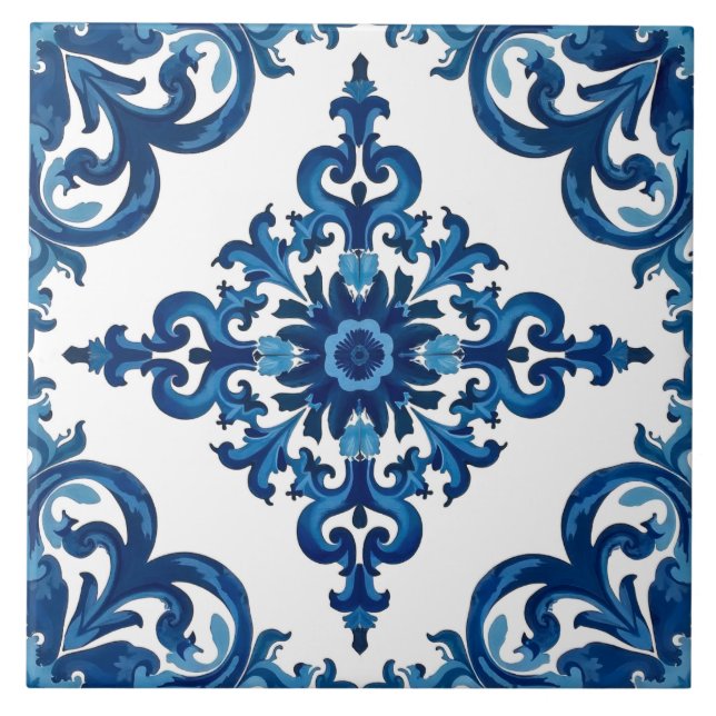 Italian style,Mediterranean,mosaic,blue, Tile (Front)