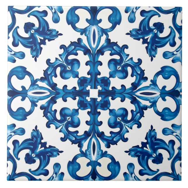 Italian style,Mediterranean,mosaic,blue, Tile (Front)