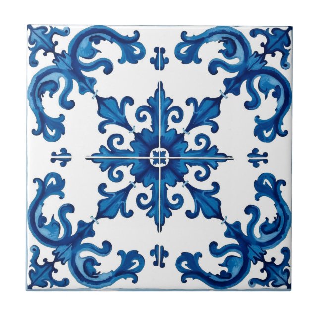 Italian style,Mediterranean,mosaic,blue, Tile (Front)