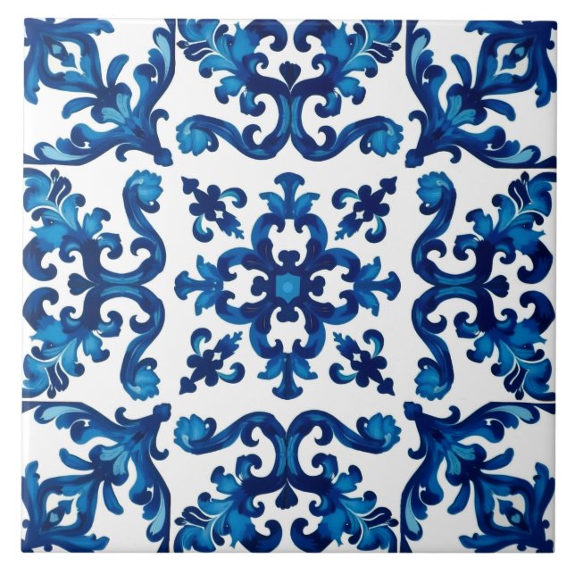 Italian style,Mediterranean,mosaic,blue, Tile (Front)
