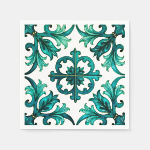 Italian style,mosaic,green  napkin