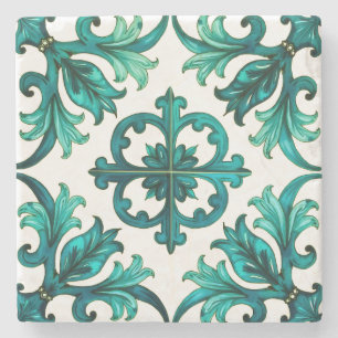 Italian style,mosaic,green stone coaster
