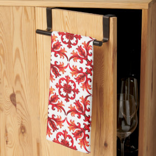 Italian style,mosaic,red kitchen towel