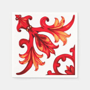 Italian style,mosaic,red napkin