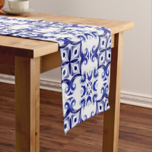 Italian style,tiles,majolica All-Over Print Apron Short Table Runner